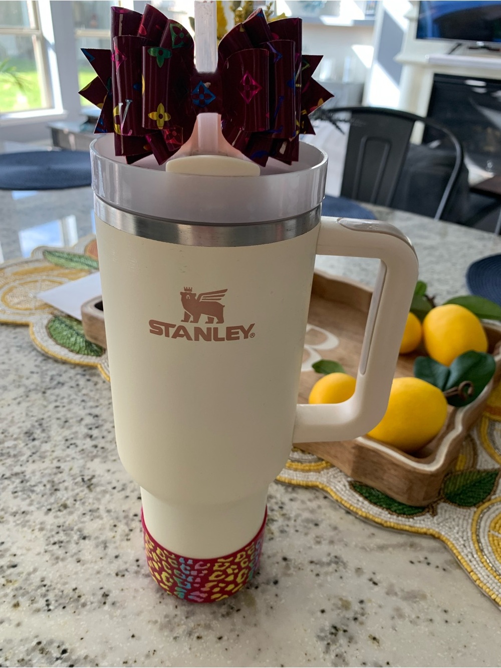 Authentic Stanley Cup (40 Oz) with BOWOLOGY straw topper and matching boot